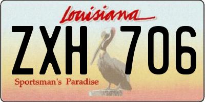 LA license plate ZXH706