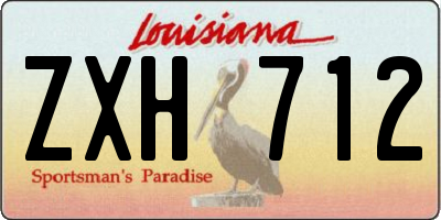 LA license plate ZXH712