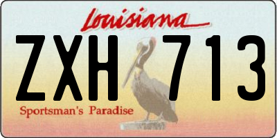 LA license plate ZXH713