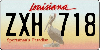 LA license plate ZXH718