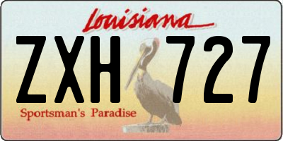 LA license plate ZXH727