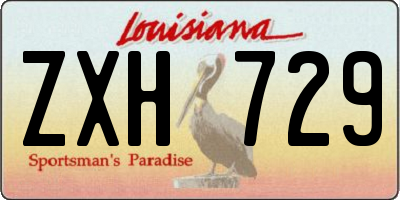 LA license plate ZXH729