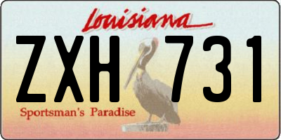 LA license plate ZXH731