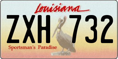 LA license plate ZXH732