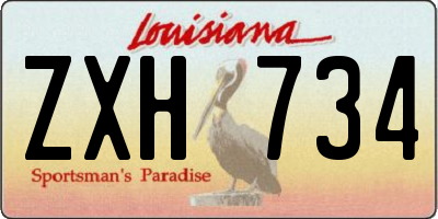 LA license plate ZXH734