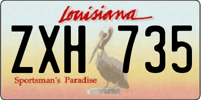 LA license plate ZXH735