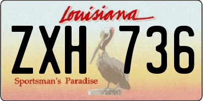 LA license plate ZXH736