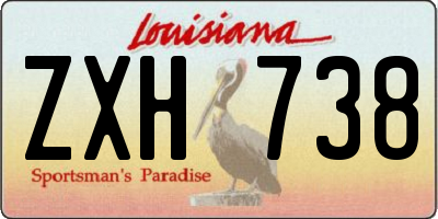 LA license plate ZXH738