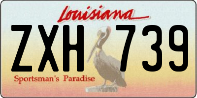 LA license plate ZXH739