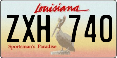 LA license plate ZXH740