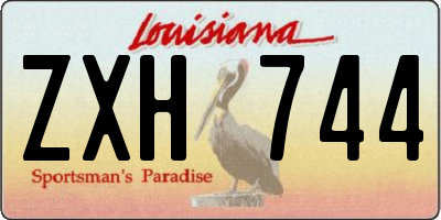 LA license plate ZXH744