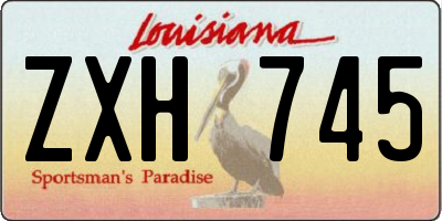 LA license plate ZXH745