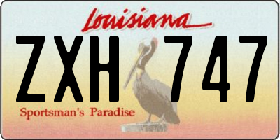 LA license plate ZXH747