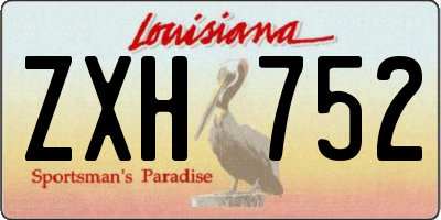 LA license plate ZXH752