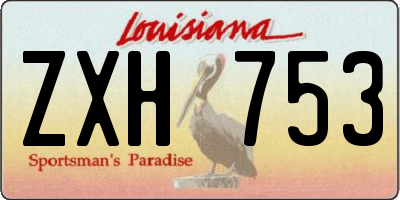 LA license plate ZXH753