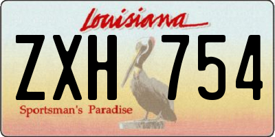 LA license plate ZXH754