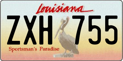 LA license plate ZXH755