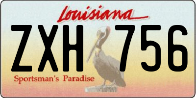 LA license plate ZXH756