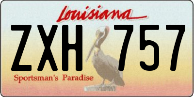 LA license plate ZXH757