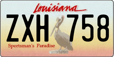 LA license plate ZXH758