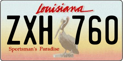 LA license plate ZXH760