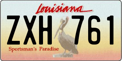 LA license plate ZXH761