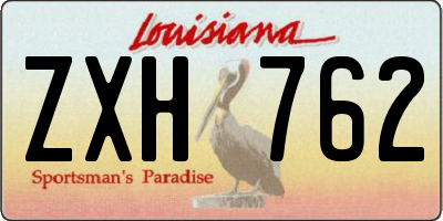 LA license plate ZXH762