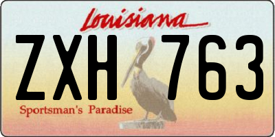 LA license plate ZXH763