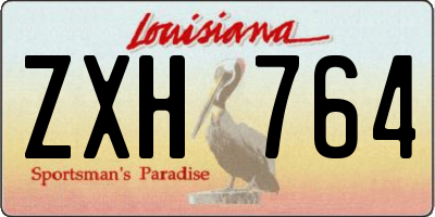 LA license plate ZXH764