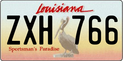 LA license plate ZXH766