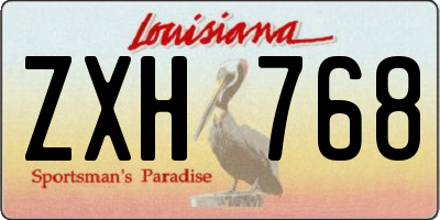 LA license plate ZXH768