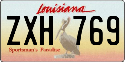 LA license plate ZXH769