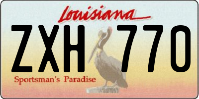LA license plate ZXH770