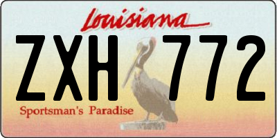 LA license plate ZXH772