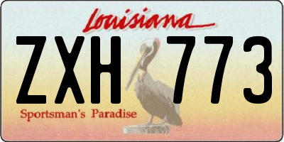 LA license plate ZXH773