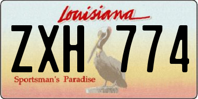 LA license plate ZXH774