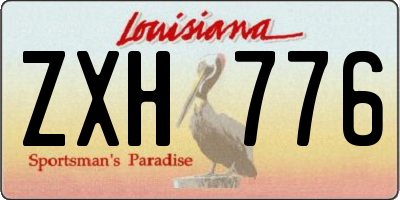 LA license plate ZXH776