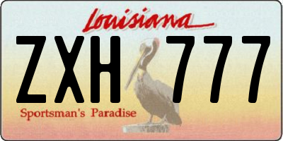 LA license plate ZXH777