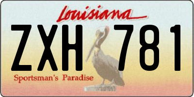 LA license plate ZXH781