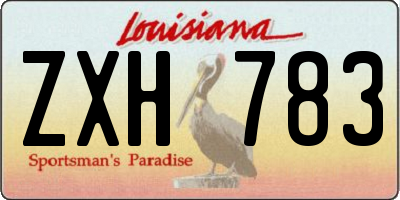 LA license plate ZXH783