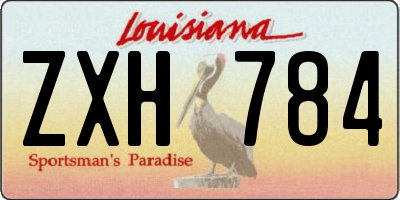 LA license plate ZXH784