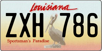 LA license plate ZXH786