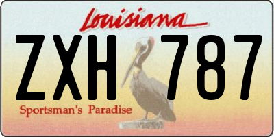 LA license plate ZXH787