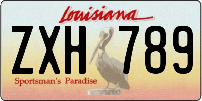 LA license plate ZXH789