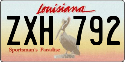 LA license plate ZXH792