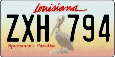 LA license plate ZXH794