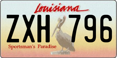 LA license plate ZXH796