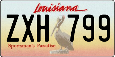 LA license plate ZXH799