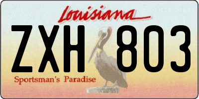 LA license plate ZXH803