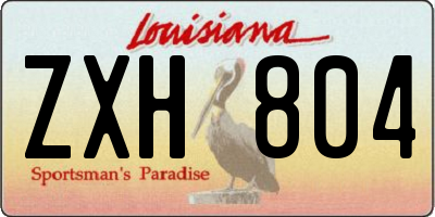 LA license plate ZXH804